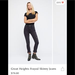Free People Great Heights Frayed Skinny Jeans